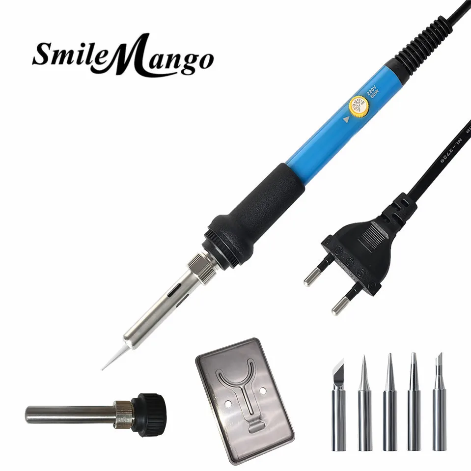 

60W 220V EU / US Electric Adjustable Temperature Welding Solder Soldering Iron Rework Repair Tool With
