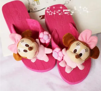 

HAHAFLOWER Japanese Cute Girl Summer Tide Doll Shoes, Flip-flops, beach Shoes, Thick-soled Muffin Cake and Cold Slippers