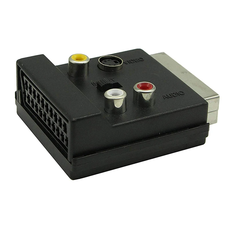 RGB Scart 21 Pin штекер гнездо + 3 RCA AV S видео адаптер конвертер с переключателем