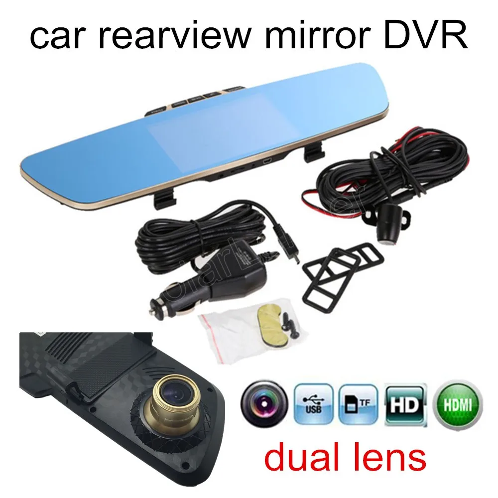 new arrival Video mirror DVR Full HD Original Rearview mirror camera 5 Inch Screen dashcam Black