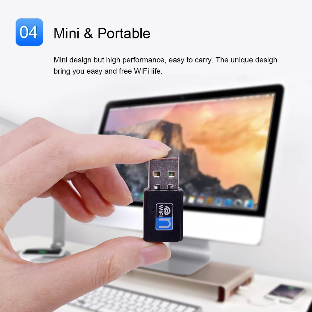 Мини-usb беспроводной wifi адаптер 300 Мбит/с Wi-Fi приемник 802.11n usb ethernet адаптер Сетевая карта Поддержка Windows Mac для ПК