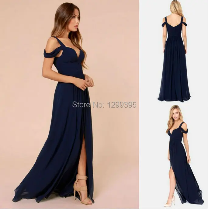 navy blue long dresses for wedding