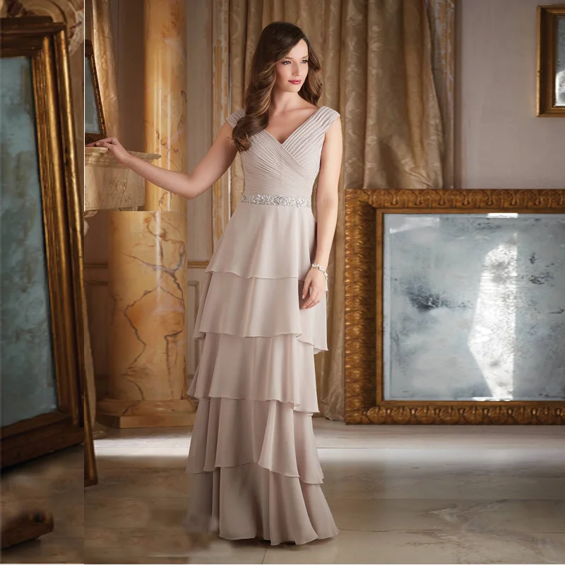 

New Cheap A-Line Chiffon Mother of the Bride Dresses with Sashes Long Cheap Mother Evening Dress Party