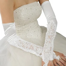 Женские перчатки,, модные, женские, опера, стрейч, сатин, кружево, без пальцев, перчатки с аппликацией, женские Вечерние перчатки