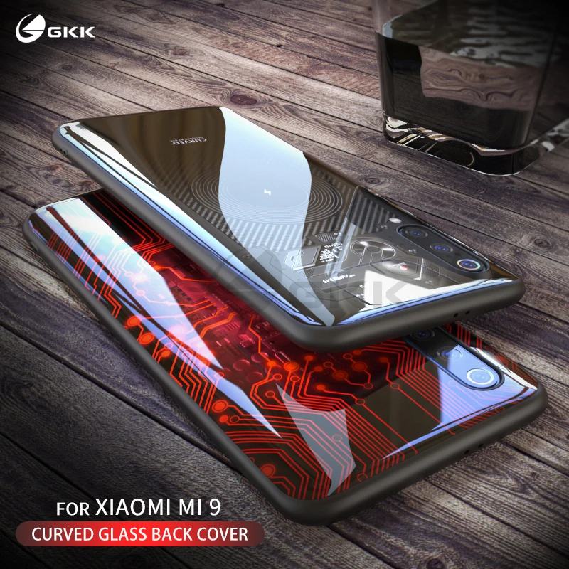 GKK для Xiaomi Mi 9 чехол из закаленного стекла мягкий ТПУ Край силиконовый роскошный