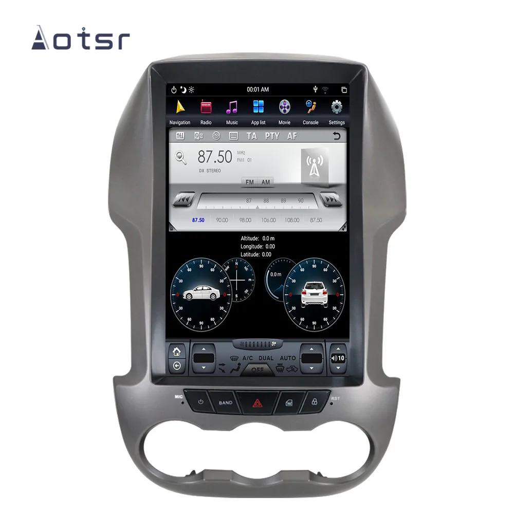 Top Android 8.1 4+64G Tesla style DVD multimedia player GPS navigation for Ford Ranger F250 2011+ Auto stereo radio player Head unit 4