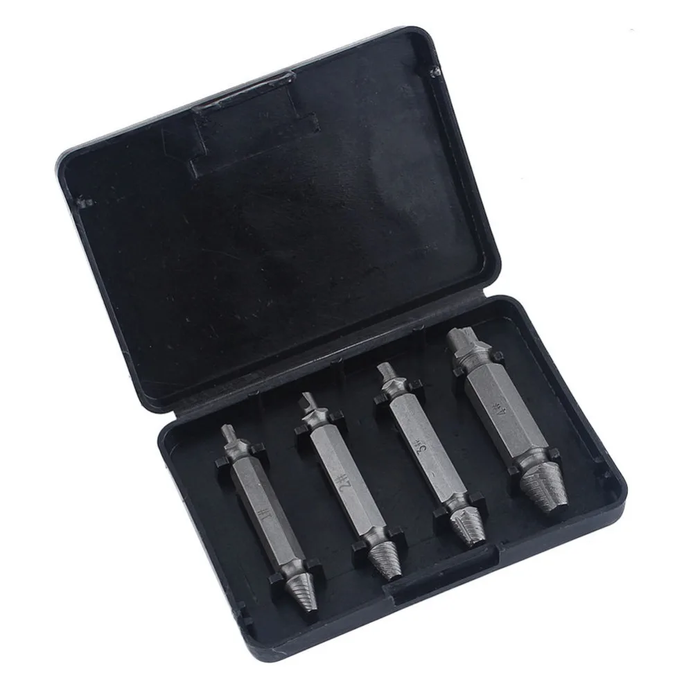 4Pcs High Quality Screw Extractor Drill Bits Guide Set Broken Damaged Bolt Remover Speed Out 4Pcs High Quality Screw Extractor Drill Bits Guide Set Broken Damaged Bolt Remover Speed Out