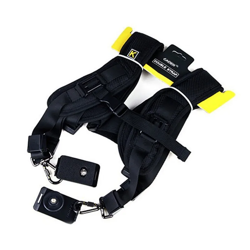 

Photography Black Double Shoulder Belt Camera Strap for 2 Canon Nikon DSLR SLR
