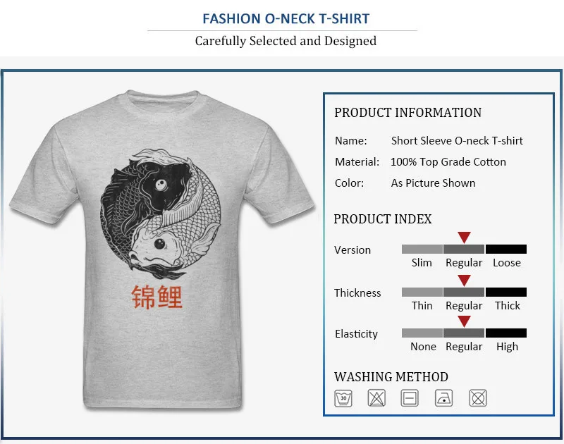 KOI FISH T-shirts for Men Geek Summer Fall Tops & Tees Short Sleeve New Coming Casual Sweatshirts Crew Neck 100% Cotton Fabric KOI FISH