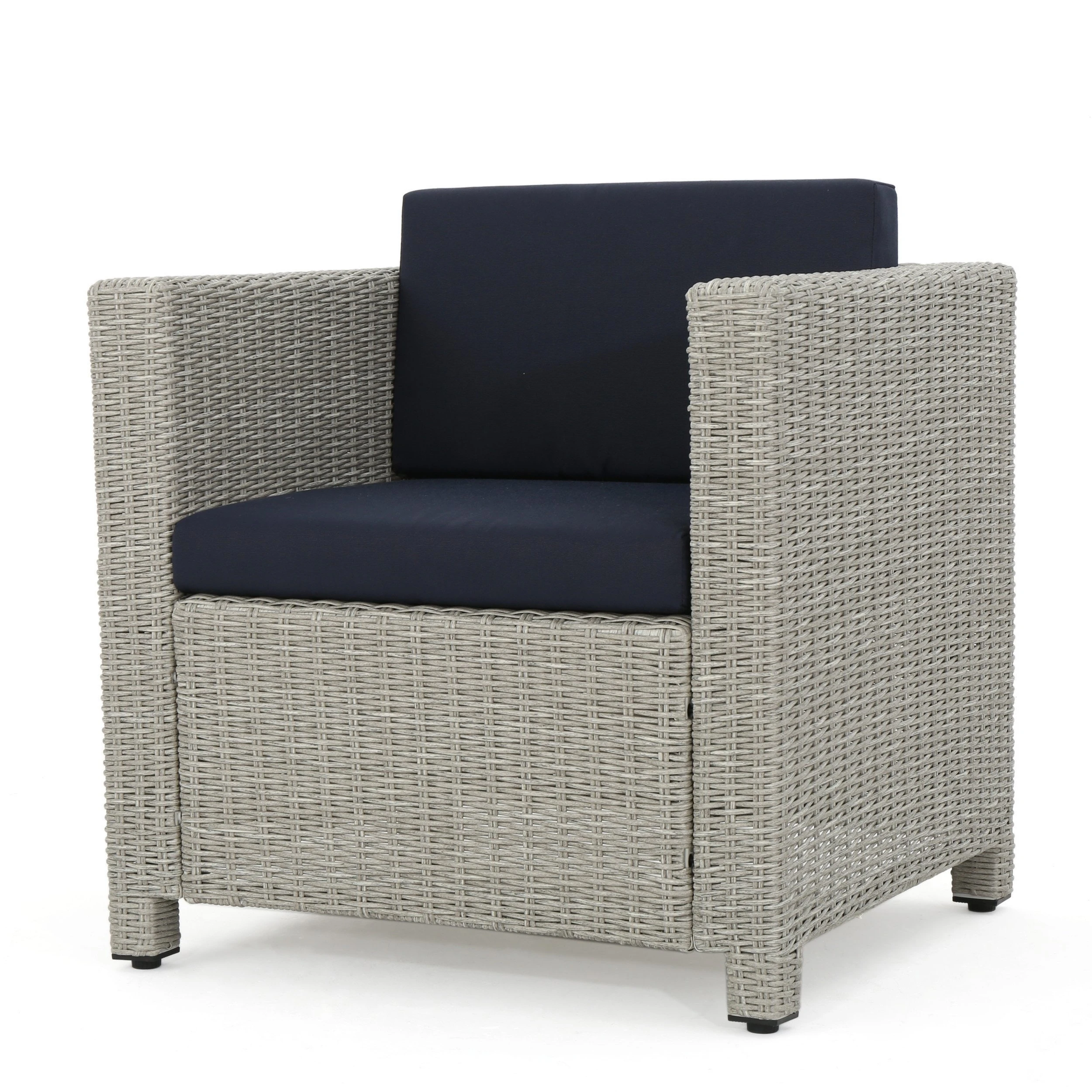 Pueblo 4Pc Wicker Chat Set w/ Water Resistant Cushions & Set Cover (1)