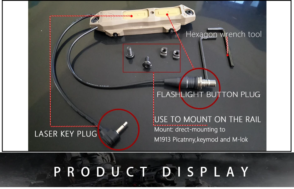 Страйкбол тактический светодиодный фонарик и PEQ15 Лазерная двойная кнопка управления Мышь Переключатель