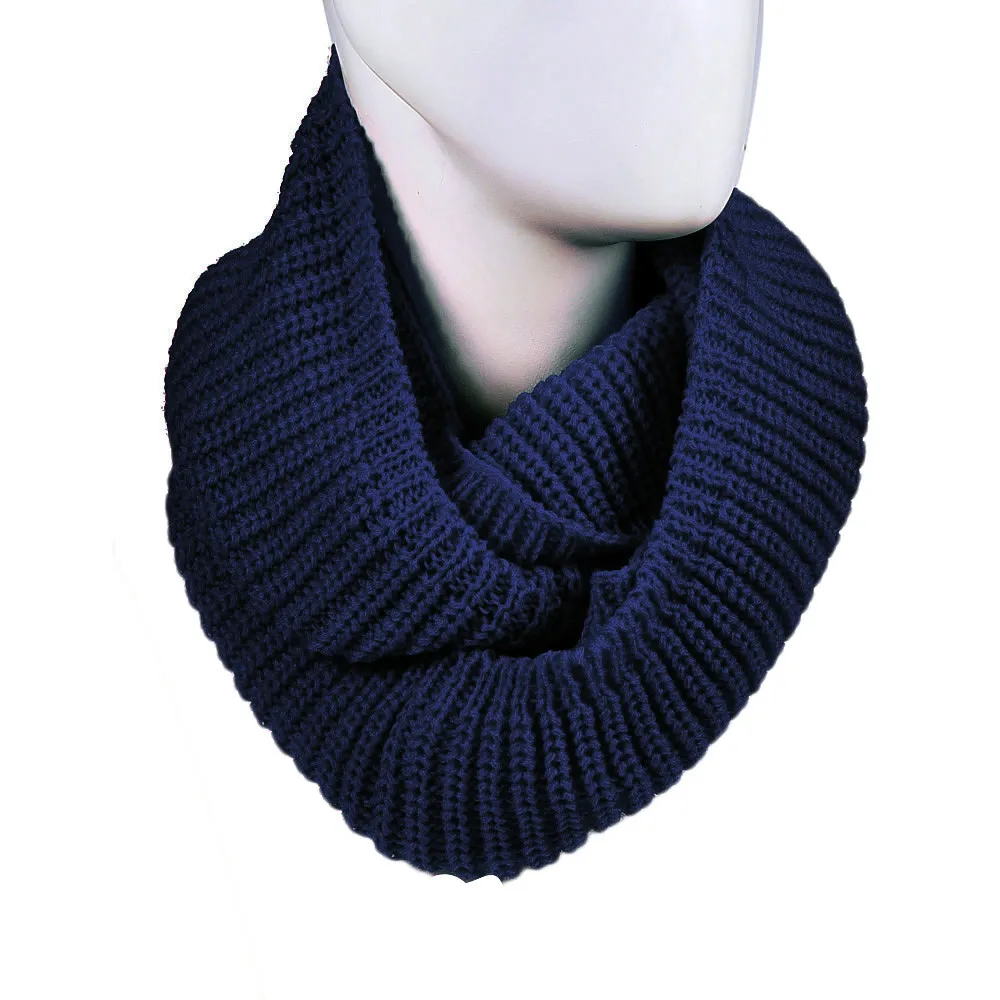 

Warm Infinity Two Circle Cable Knit Cowl Neck Long Men Women Unisex Couples Winter Knitting Wool Collar Neck Warmer Scarf Wraps