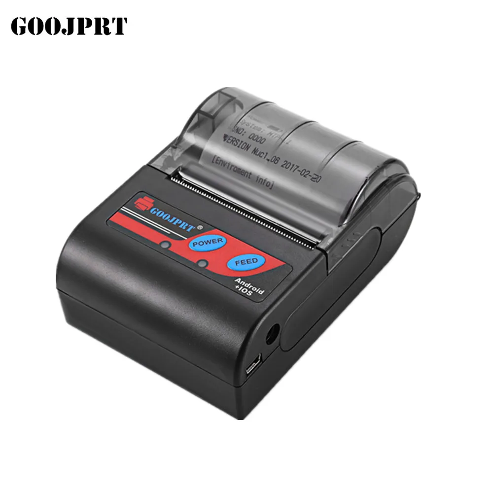 Printer Only GOOJPRT 58 мм беспроводной подвижный Термопринтер для мини-чек принтер для печати чеков и счетов машина с ПУ сумка термобумага - Цвет: Printer Only