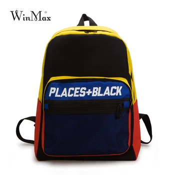 

Fashion Backpack Women School Satchel Korean Ladies Knapsack Casual Travel Bags for School Teenage Girls Panelled Bagpack Cheap