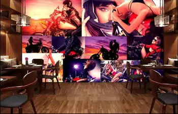 

3d room wallpaper custom mural non-woven picture wall sticker 3 d Motorcycle beauty bar painting photo 3d wall murals wallpaper