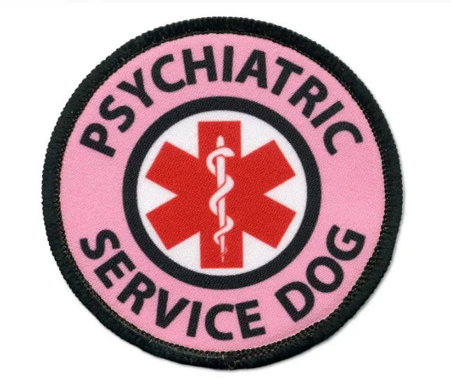 

Access Required Psychiatric Service Dog Circle Patch Medical Animal Badge Dog Vest Crest Patch