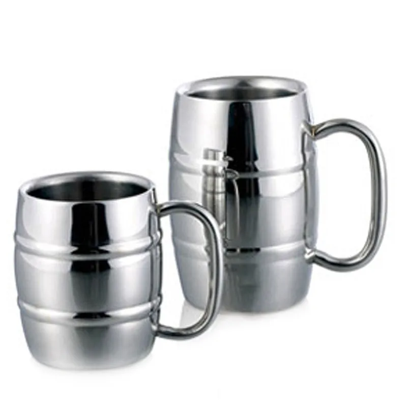 

300/500ml Double Wall Stainless Steel Coffee Mug Beer Mugs Milk Tea Cups with Handle Portable Coffee Cups Camping Drinkware