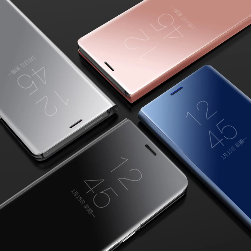 Смарт-зеркало флип чехол для телефона samsung Galaxy S9 S8 S7 S6 Edge Plus Clear View Cover Note 9 8 5 4 3 Чехол