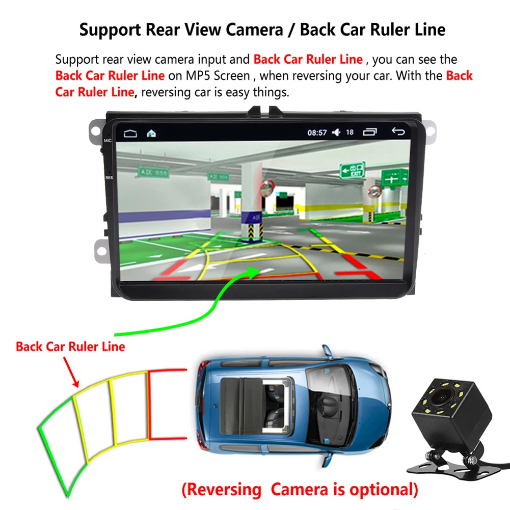 Top Touch Screen 9 Inch Multimedia Bluetooth WIFI Car Navigator Radio MP5 Audio Player GPS Reversing Camera Video RDS European Map 5