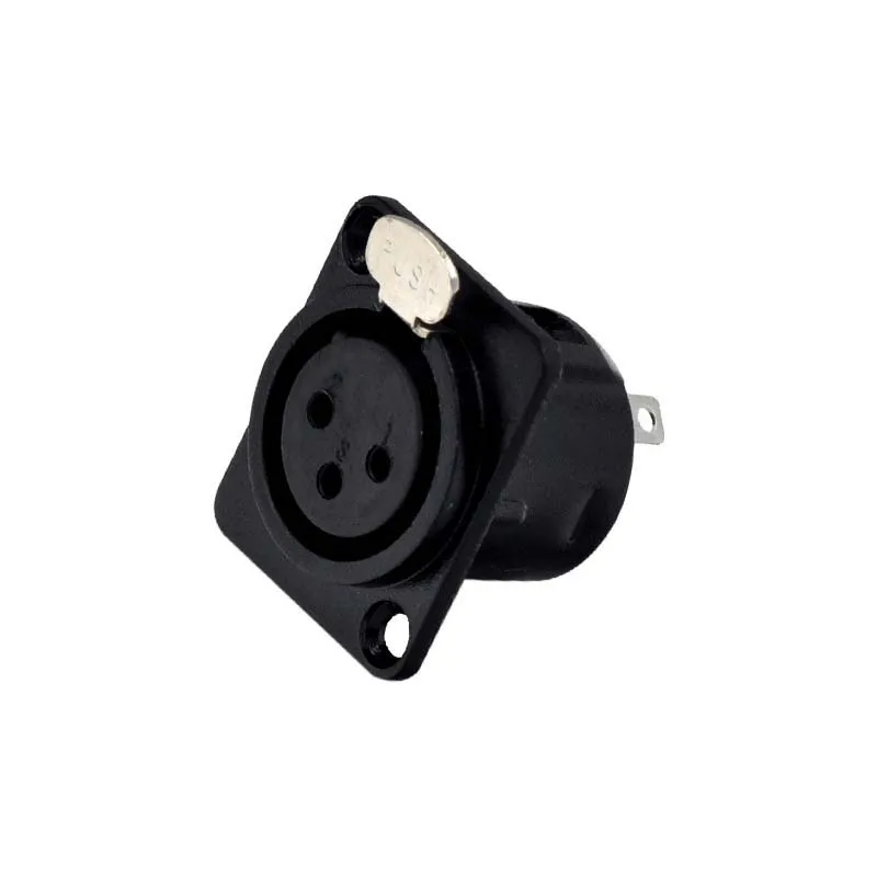 

High quality 50pcs/lot NC3FD-L-B-1 Black 3-Pin XLR Chassis Panel Mount