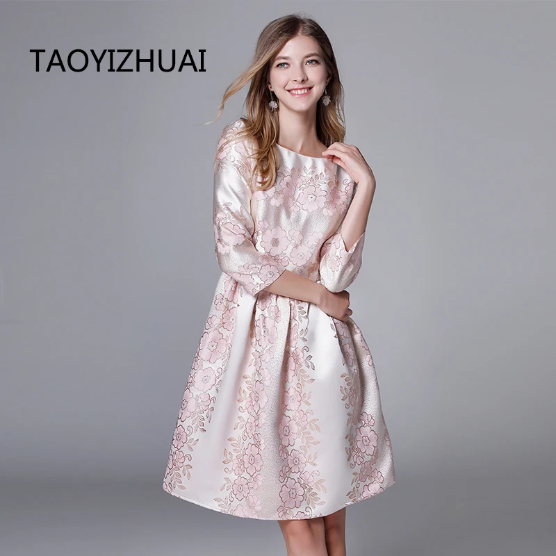 TAOYIZHUAI 2019 Новое поступление Осеннее уличное стильное с круглым вырезом до колен