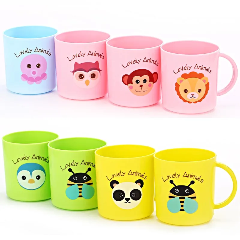 

1pcs 250ml Baby Cups Drinking Water Brush Teeth Washing Cup Children Infant Baby Milk Cup with Handle Breakfast Mug Drink
