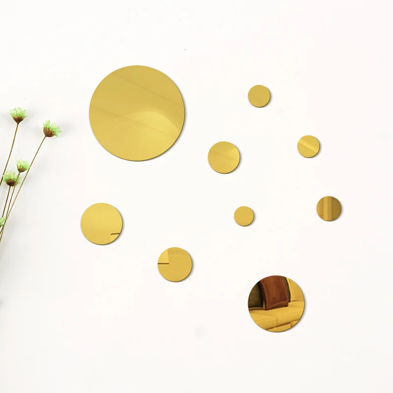 MEYADotsPeelandStickMirrorArtDIYRoundAcrylicMirrorSticker
