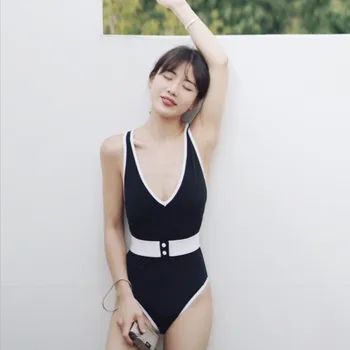 

Swimsuit Female Push Up Woman 2019 For Full Sexy One Piece Swim Suits New Retro Red Ins Linkage Solid Cotton Sierra Surfer Plus
