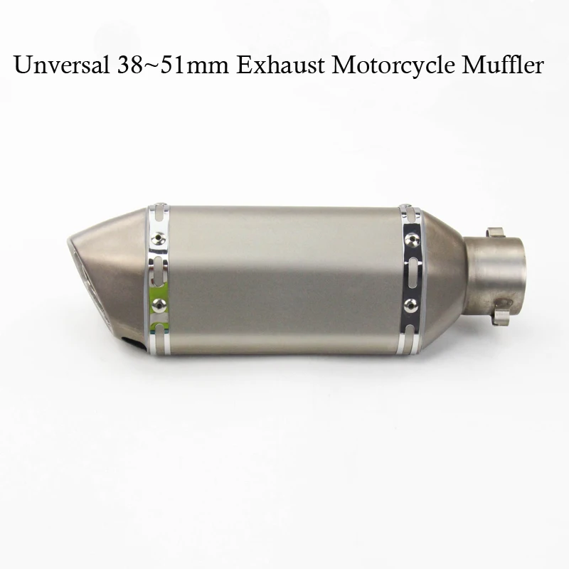 

Unversal 38~51MM Motorcycle Exhaust Muffler with DB Killer Sticker For FZ6 CBR250 CB600 MT07 ATV Dirt Pit Bike Exhaust