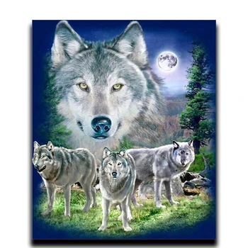 

5D Diy diamond paint diamond animal wolves embroidery cover full square Painting diamond mosaic embroidered pearl embroidery