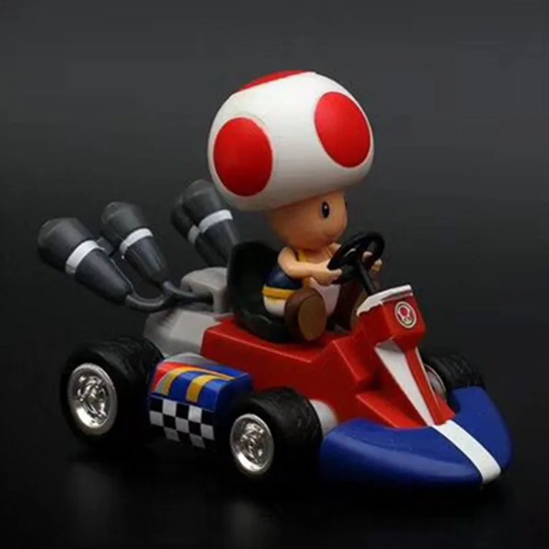 7 Styles Super Mario Bros Action Figure Mario Pull Back Kart Racer Car Donkey Kong Luigi Yoshi Toad Princess Action Figures Toys