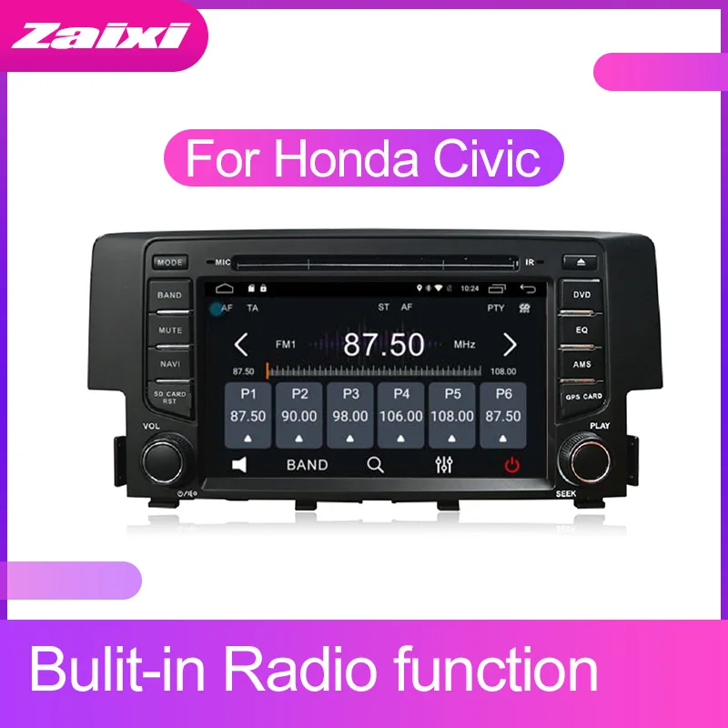 Clearance ZaiXi For Honda Civic 2016~2018 2 DIN Android Touchscreen Car Multimedia Player Bluetooth GPS WiFi Navigator FM Radio Player 3
