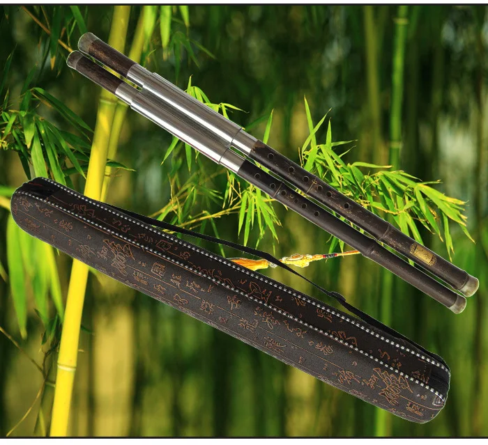 Профессиональная Двухтрубная бамбуковая флейта Bawu F+ B плоский тон или C+ G ключ трансверсальник Fauta чехол - Цвет: C and G