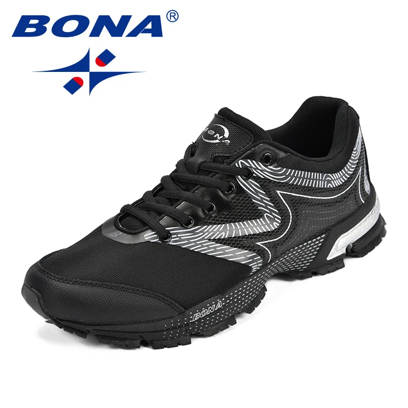 

BONA New Classics Style Men Running Shoes Mesh Men Athletic Shoes Lace Up Men Outdoor Sneakers Shoes Light Soft Free Shipping