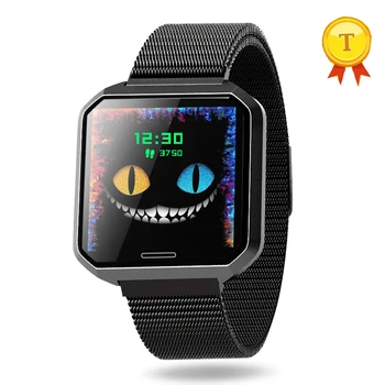

Smart watch wristwatch classic black fitness tracker waterproof color screen heart rate blood pressure blood oxygen smartwatch