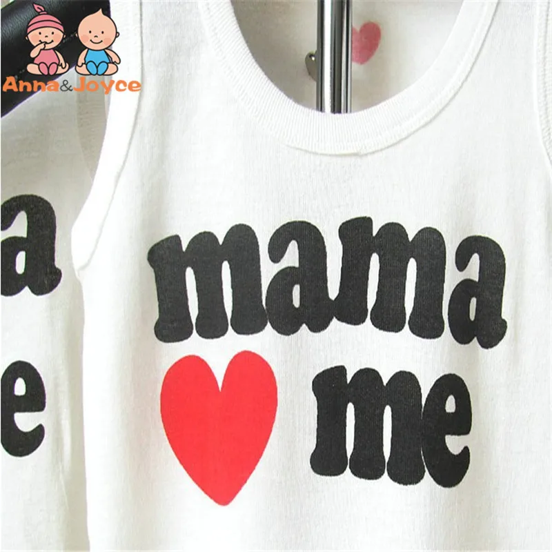 10 шт./партия, футболка из хлопка с надписью «i love papa mama» Для малышей летние детские топы для мальчиков topsatst0009