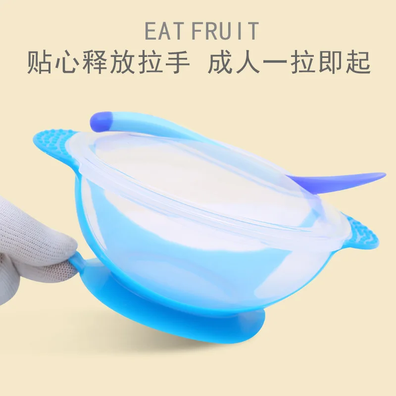 Plate for kids palte with Lid Silicone Baby Bowl Suction BPA Free Feeding Baby Tableware Children Dining Dishes pratos