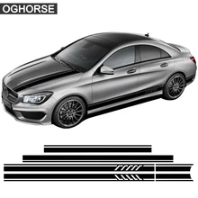 for Mercedes Edition 1 Style Side Stripe Roof and Hood Decal graphics Sticker - A Class, W176, A45, AMG - 5D Carbon Fibre Vinyl 2pcs for mercedes benz g63 amg performance edition side sports stripe w463 g65 skirt vinyl decals sticker black 5d carbon
