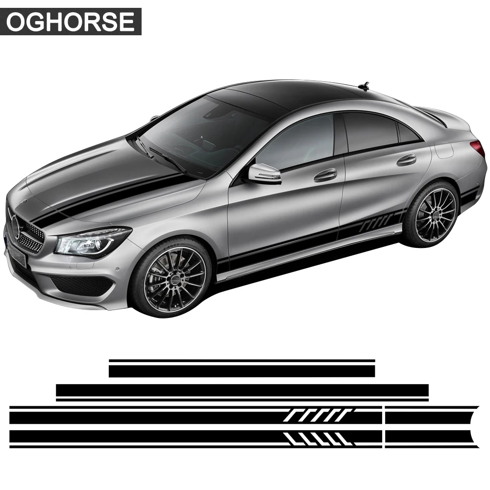 Наклейка на заднюю крышу автомобиля Mercedes Benz W117 C117 X117 A CLA Class AMG|cla amg|side stripes decalsmercedes