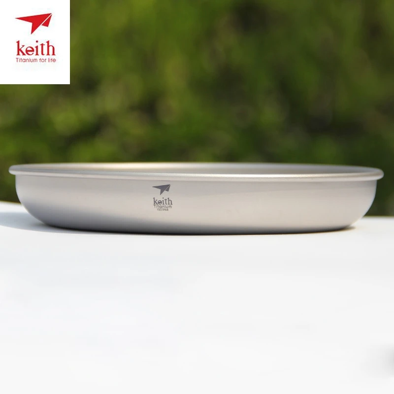 Keith Ti5368 de titanio Placa de placa de titanio Plato de frutas recipiente de comida al aire libre Camping Picnic de utensilios de cocina 450 mL