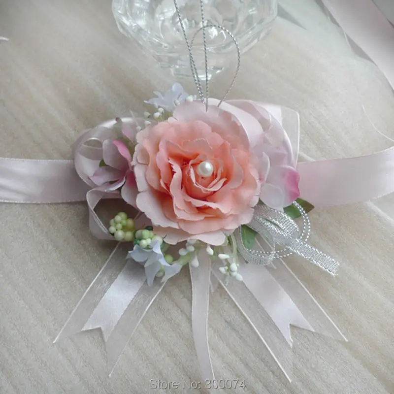 Orange artificial flower corsage
