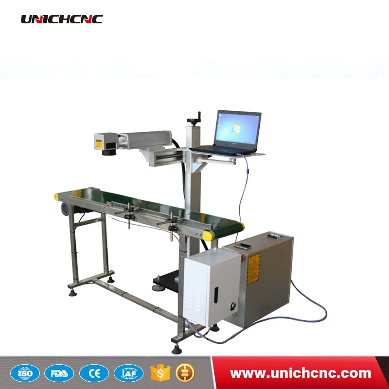 Conveyor belt portable 100w fiber laser markingin Wood Routers from