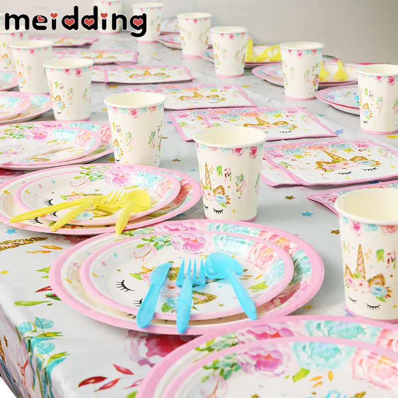 

MEIDDING Unicorn Party Decor Birthday Party Decoration Kids Unicorn Theme Party Cake Topper Balloon Stand Party Decor Supplies