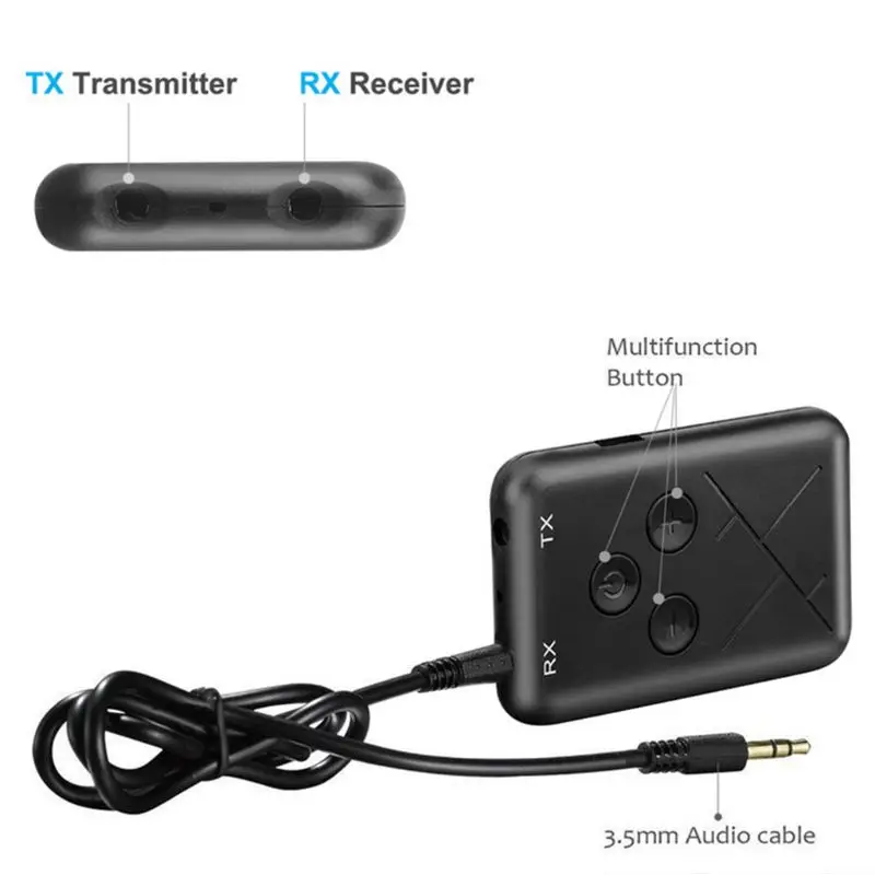 2 в 1 беспроводной передатчик bluetooth стерео музыкальный приемник адаптер 3,5 мм аудио usb-кабель ТВ DVD MP3 ПК