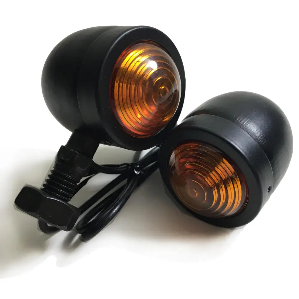 

2pcs Motorcycle Bullet Turn Signals Tail Lights For Cafe Racer Motorcycle Turn Signal Light Lamp Black