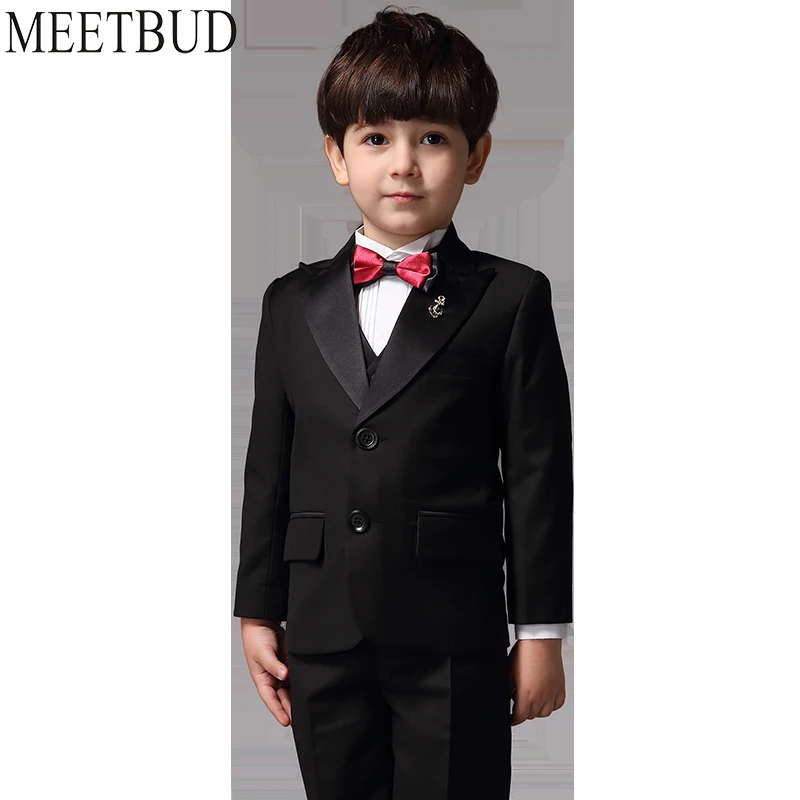 

MEETBUD Baby Boys Kids Suits For Wedding Children Black blazers Slim Spring Autumn Casual Dress Suit 2018 New Fashion Piano Suit