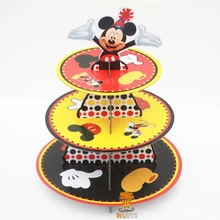 1 комплект мультфильм Микки Маус День рождения украшения детский душ картонное для кексов стенд держать 24 кексы конфеты бар