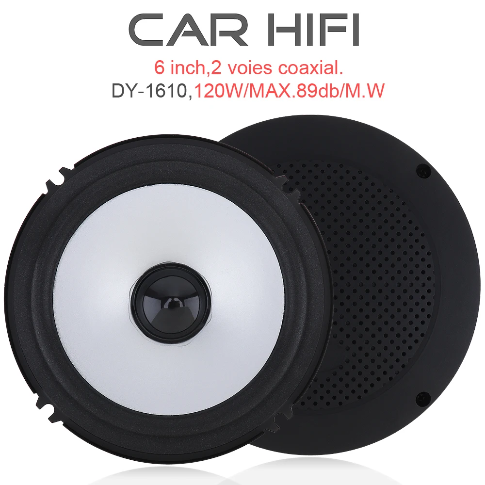 2pcs 6 Inch 120W Car HiFi Coaxial Speaker Vehicle Door Auto Audio Music