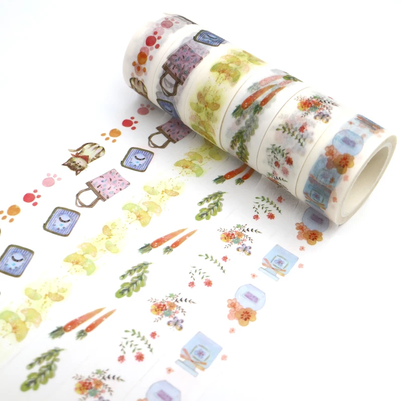 

Creative Cat Carrot Flower Washi Tape DIY Japanese Paper Decorative Adhesive Tape Cartoon Series Masking Tape Stickers 1PCS
