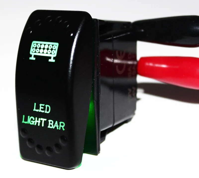 Waterproof Green LED Light Rocker Switch On//Off Boat Marine Electrical 3 Pins